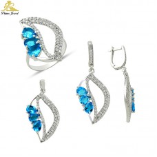 Gümüş zirkon taşlı set